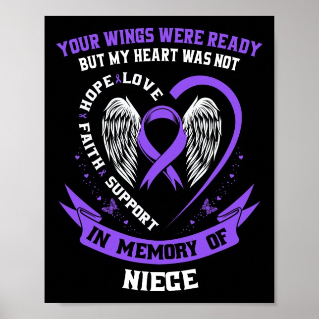 Loss Niece Overdose Awareness Day Items Addiction  Poster (Front)