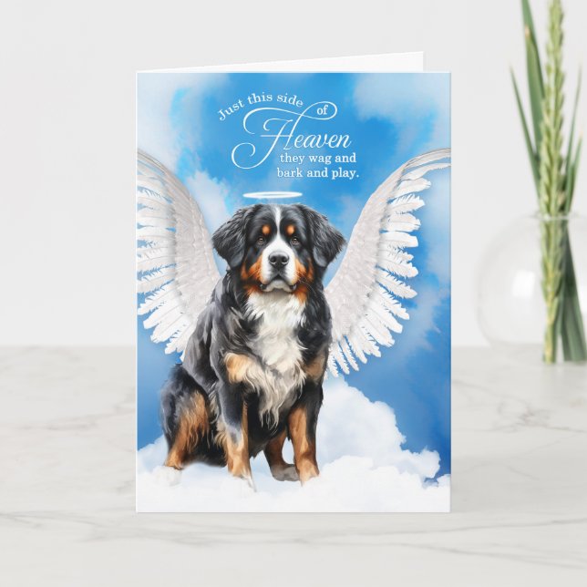 Loss of a Bernese Mountain Dog Angel Pet Sympathy Card (Front)
