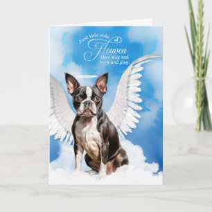 Loss of a Boston Terrier Dog Angel Pet Sympathy Card