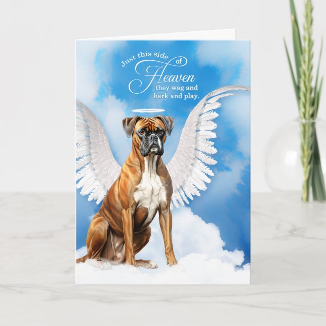 Loss of a Boxer Dog Angel Pet Sympathy Card (Front)