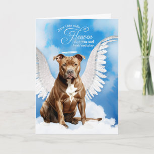 Loss of a Brown Pitbull Dog Pet Sympathy Card