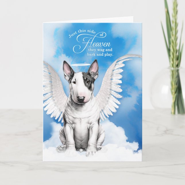 Loss of a Bull Terrier Dog Angel Pet Sympathy Card (Front)