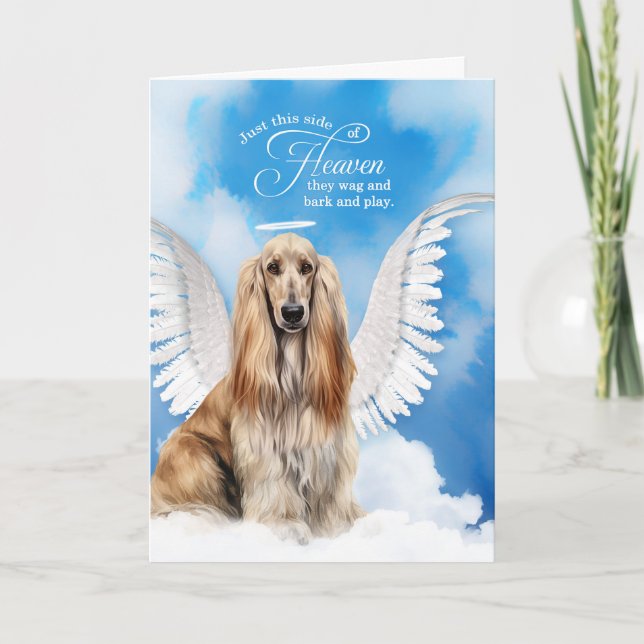 Loss of a Dog Afghan Hound Angel Pet Sympathy Card (Front)