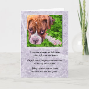 Loss of a Dog Boxer with Purple Pet Sympathy Card