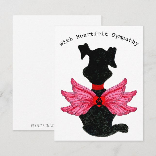 Loss of a Dog Heartfelt Sympathy Flat Card (Front/Back)
