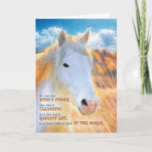 Loss of a Horse Pet Sympathy - Painted White Pony Card