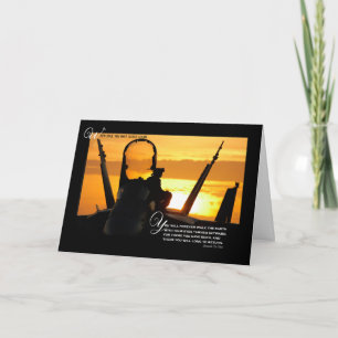 Loss of a Military Pilot Sympathy Sunset Plane Card