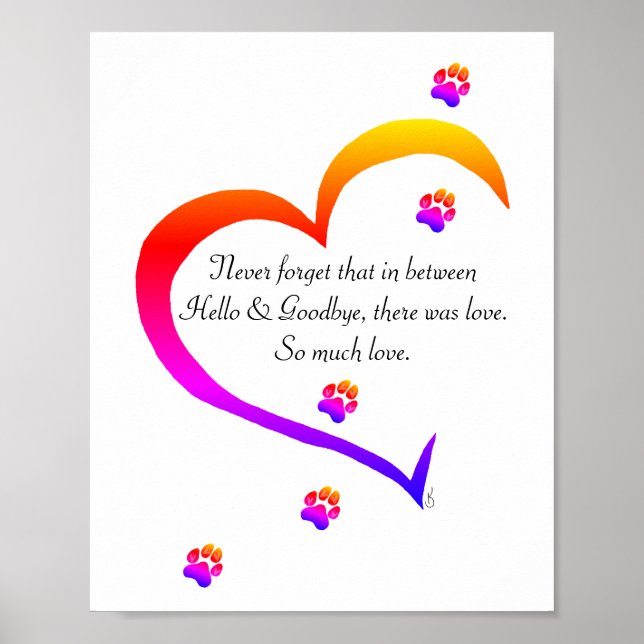 Loss of a Pet Condolence Sympathy Poster (Front)