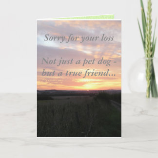 Loss of a pet dog card