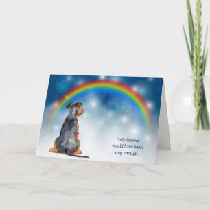Loss of Airedale Dog Night Lights Rainbow Sympathy Holiday Card