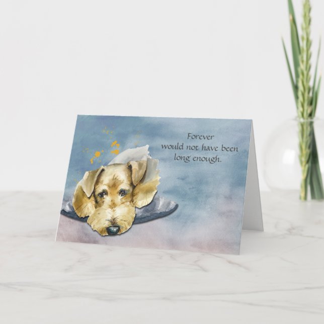 Loss of Airedale Terrier Condolence Sympathy Card (Front)