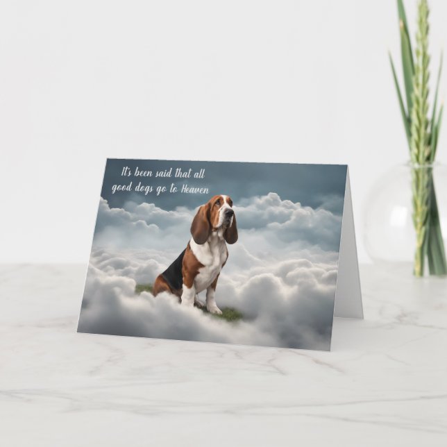 Loss of Basset Hound Dog Heaven Sympathy Card (Front)