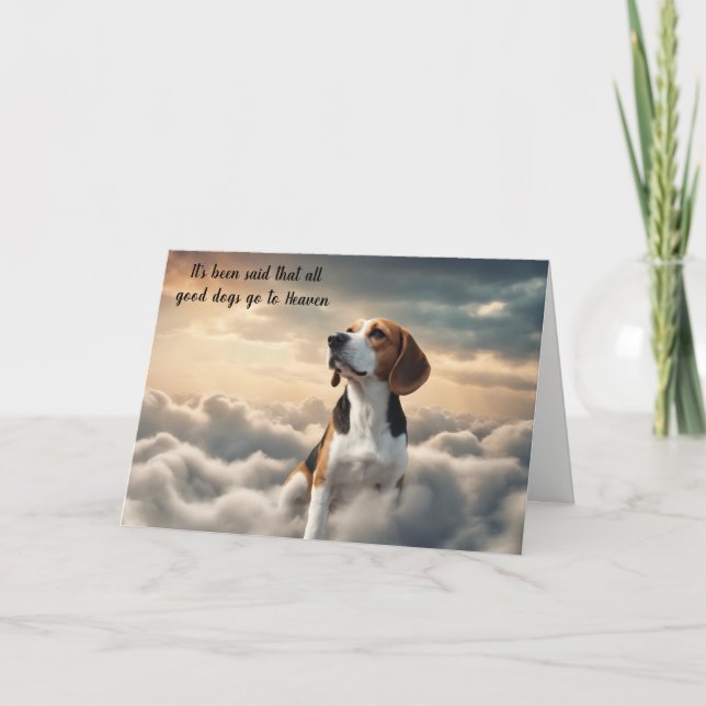 Loss of Beagle Dog Heaven Sympathy Card (Front)