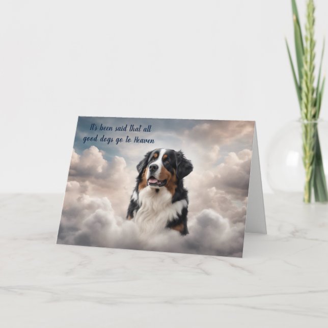Loss of Bernese Mountain Dog Heaven Sympathy Card (Front)