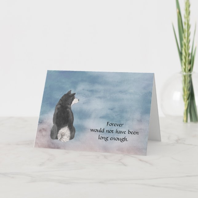 Loss of Black Akita Condolence Sympathy Card (Front)