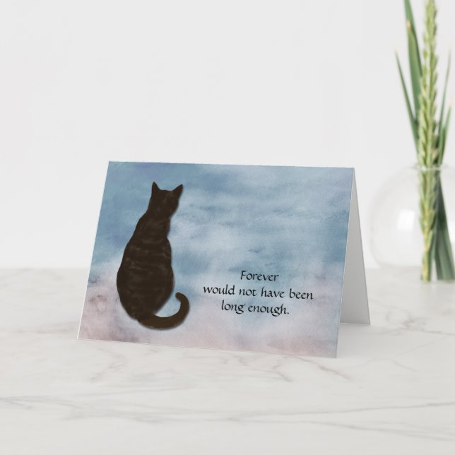 Loss of Black Cat Sympathy Condolence Card (Front)