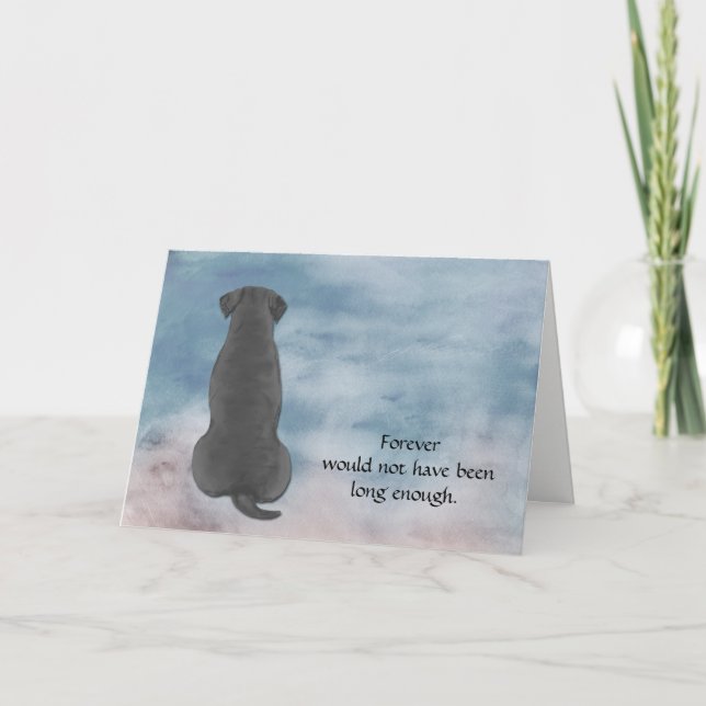 Loss of Black Lab Condolence Sympathy Card (Front)