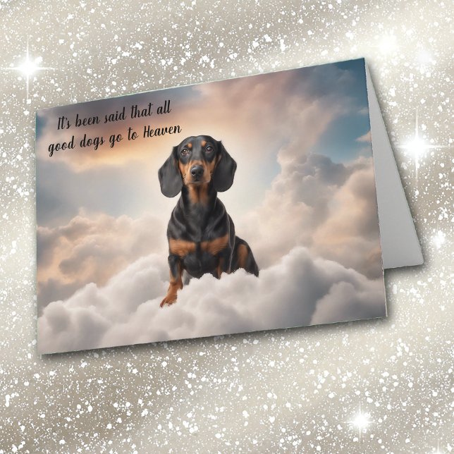 Loss of Black Tan Dachshund Dog Heaven Sympathy Holiday Card (Creator Uploaded)