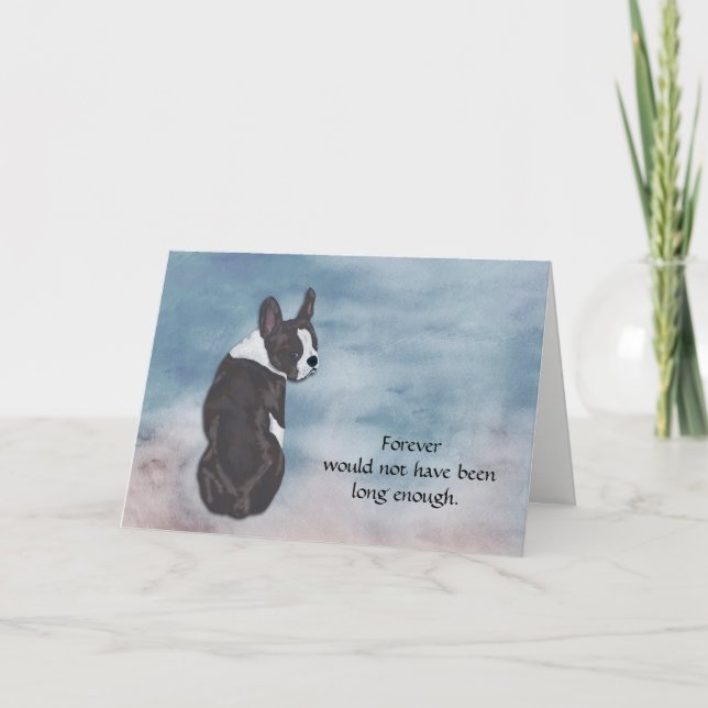 Loss of Boston Terrier Condolence Sympathy Card (Front)