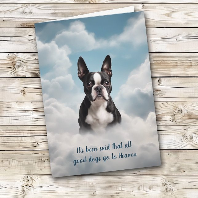 Loss of Boston Terrier Dog Heaven Sympathy Card (Creator Uploaded)