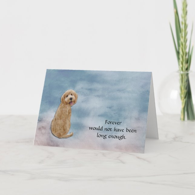 Loss of Buff Labradoodle Condolence Card (Front)