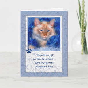 Loss of Cat Siamese with Blue Boa Pet Sympathy Card