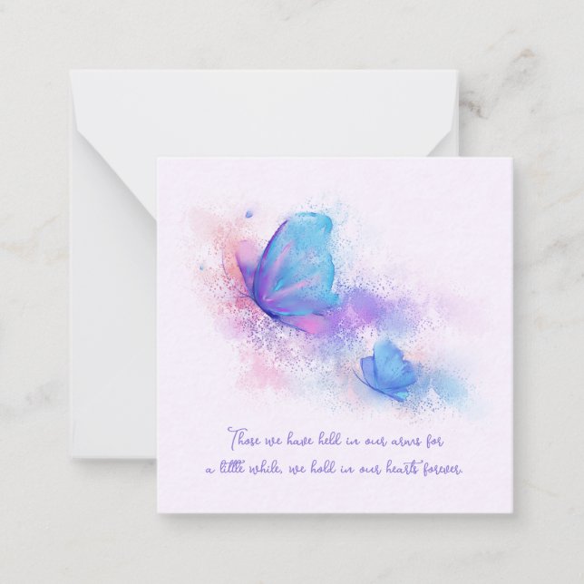 Loss of Child Infant Stillborn Butterfly Sympathy Card (Front)