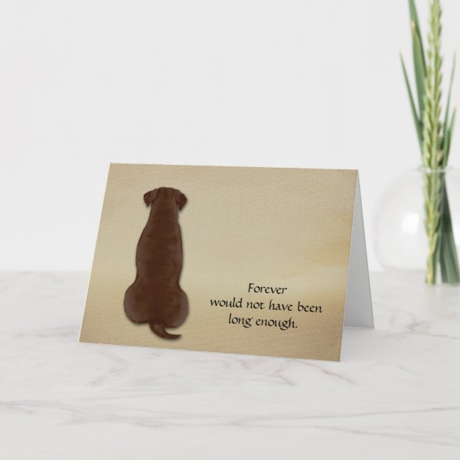 Loss of Chocolate Lab Condolence Sympathy Card (Front)