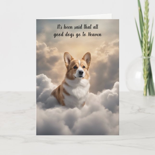 Loss of Corgi Dog Heaven Sympathy Card (Front)