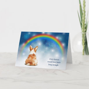 Loss of Corgi Dog Night Lights Sympathy Holiday Card