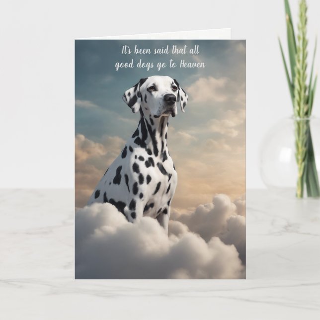 Loss of Dalmatian Dog Heaven Sympathy Card (Front)