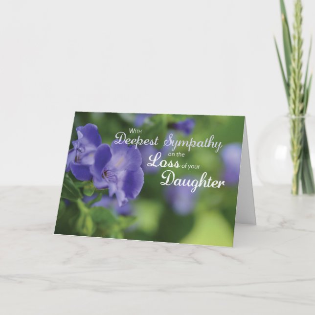 Loss of Daughter, Flower Christian Sympathy Card (Front)
