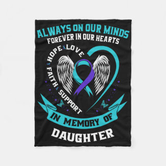 Loss Of Daughter Suicide Awareness Prevention Wing Fleece Blanket