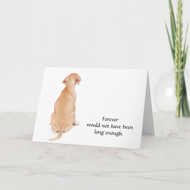 Loss of Dog Condolence Sympathy Card (Front)