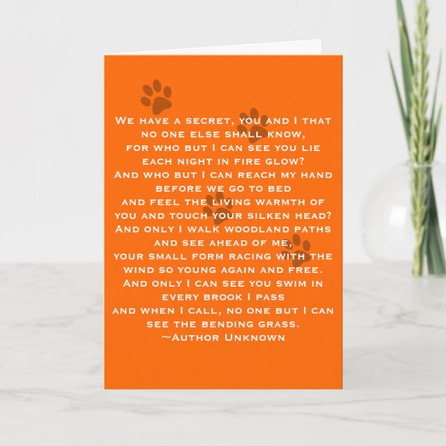 Loss of Dog-Sympathy+Poem Card (Front)