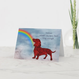 Loss of Doxie Hearts Rainbow Sympathy Card