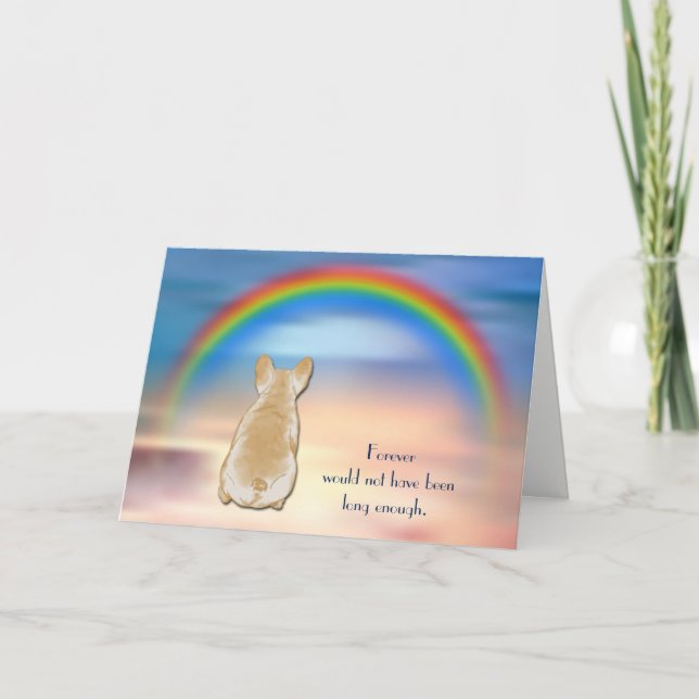 Loss of Fawn French Bulldog Rainbow Sympathy Card (Front)