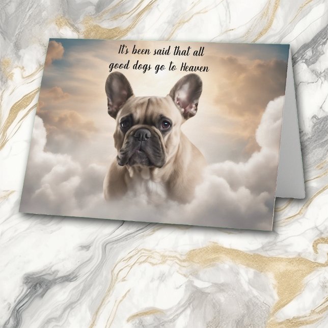 Loss of French Bulldog Heaven Sympathy Holiday Card (Creator Uploaded)