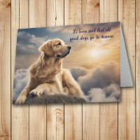 Loss of Golden Retriever Dog Heaven Sympathy Card
