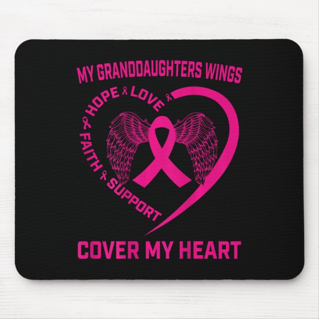 Loss Of Granddaughter Breast Cancer Heart Wings Ck Mouse Mat (Front)