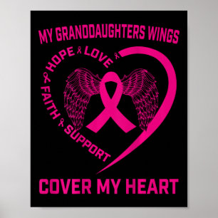 Loss Of Granddaughter Breast Cancer Heart Wings Ck Poster