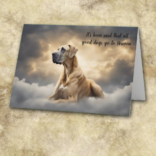 Loss of Great Dane Dog Heaven Sympathy Holiday Card