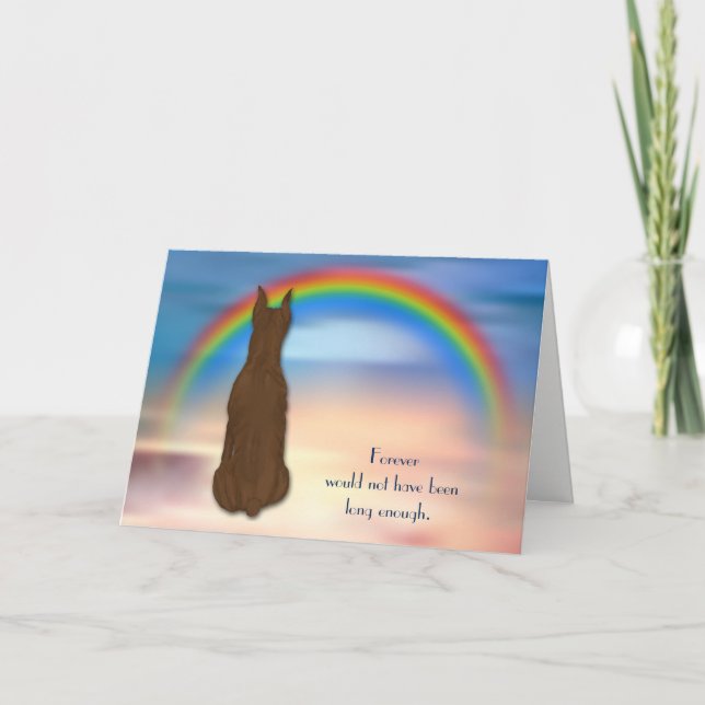 Loss of Great Dane Dog Rainbow Sympathy Card (Front)