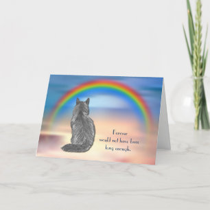 Loss of Grey Cat Rainbow Sympathy Card
