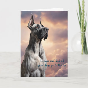 Loss of Grey Great Dane Dog Heaven Sympathy Card