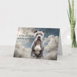 Loss of Grey Pitbull Dog Heaven Sympathy Holiday Card