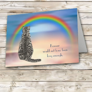 Loss of Grey Tabby Cat Rainbow Sympathy Card