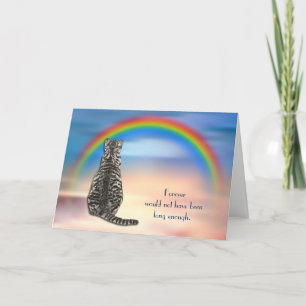 Loss of Grey Tabby Cat Rainbow Sympathy Card