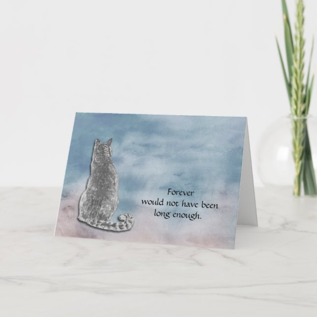 Loss of Grey Tabby Cat Sympathy Condolence Card (Front)