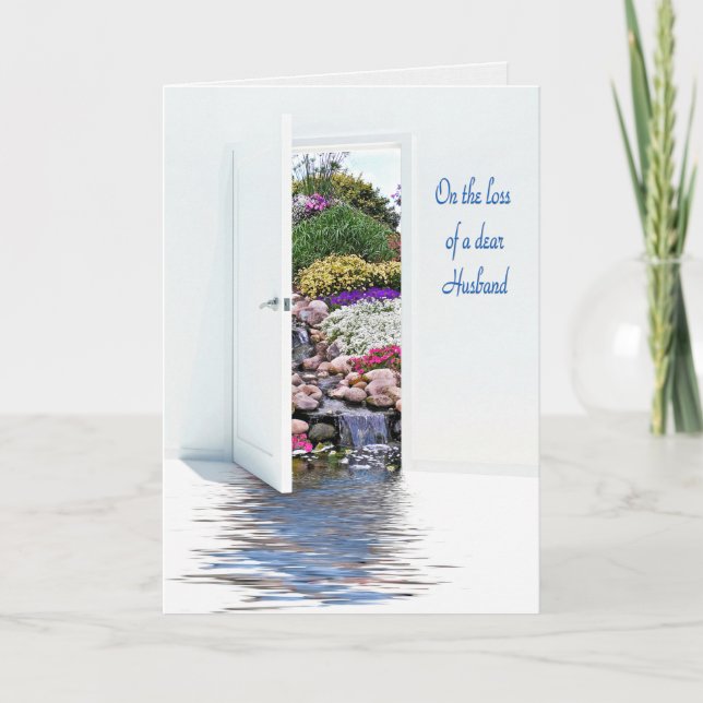 Loss of Husband sympathy waterfall Card (Front)